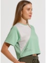 BLUSA CROPPED DUO VERDE / OFF WHITE