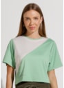 BLUSA CROPPED DUO VERDE / OFF WHITE