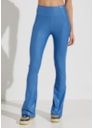 CALÇA FLARE COURO CIRRÊ AZUL