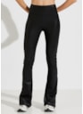 CALÇA FLARE COURO CIRRÊ PRETA