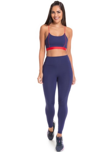 CALÇA LEGGING 7/8 COM BOLSO AGITA AZUL MARINHO