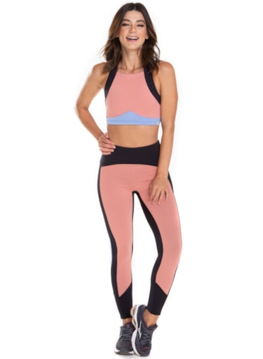 CALÇA LEGGING 7/8 VERO ROSA CLARO / AZUL BEBÊ