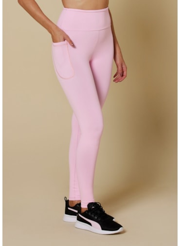 CALÇA LEGGING BLACKOUT COM BOLSO ROSA BEBÊ