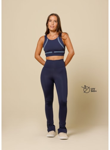 CALÇA LEGGING COM ZIPER LEBLON AZUL MARINHO