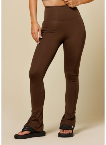 CALÇA LEGGING COM ZIPER LEBLON MARROM