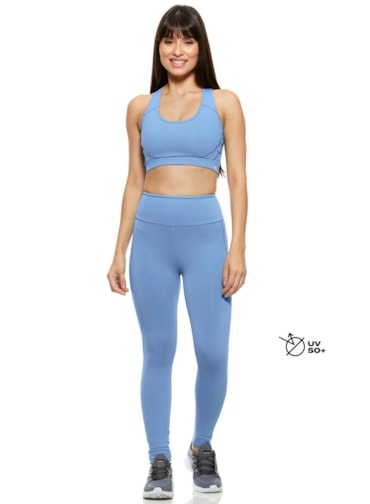 CALÇA LEGGING FIT TOP AZUL BEBE