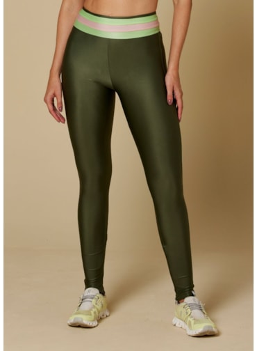 CALÇA LEGGING LATINA VERDE MILITAR