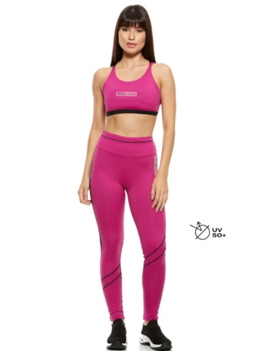 CALÇA LEGGING MADALENA ROSA ORQUIDEA / PRETA