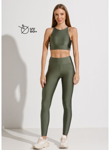 LEGGING TRILOBAL VERDE METALICO