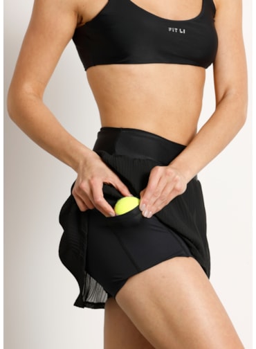 SAIA SHORT PLISSÊ GO PRETO