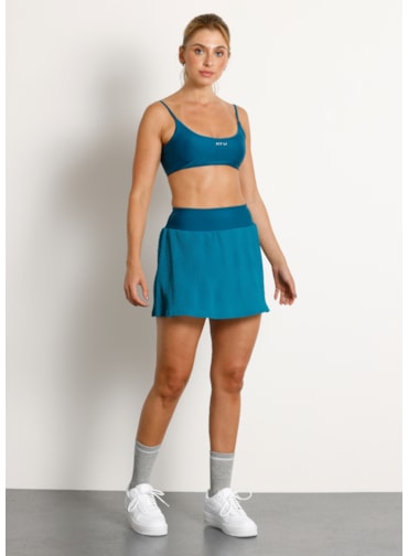 SAIA SHORT PLISSÊ GO VERDE PETRÓLEO