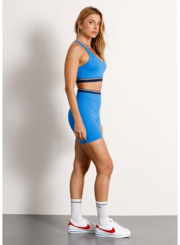 SHORT COM ELÁSTICO FAST AR AZUL