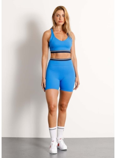 SHORT COM ELÁSTICO FAST AR AZUL