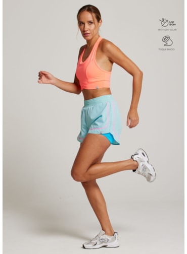 SHORT DE CORRIDA COLORFULL AZUL