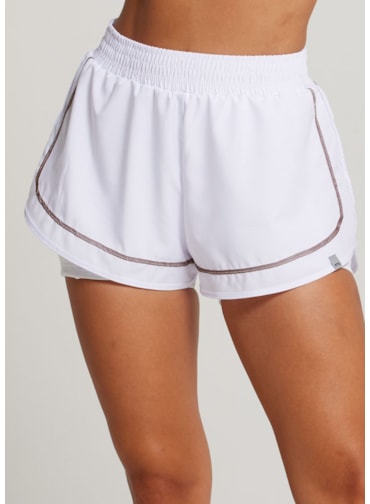 SHORT DE CORRIDA COLORFULL BRANCO