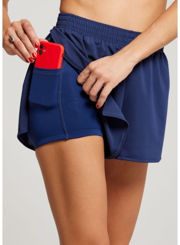 SHORT DE CORRIDA TIME AZUL MARINHO