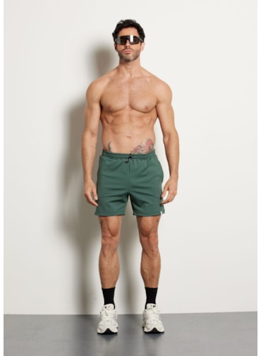 SHORT MASCULINO COM BOLSO POWER GYM VERDE MILITAR