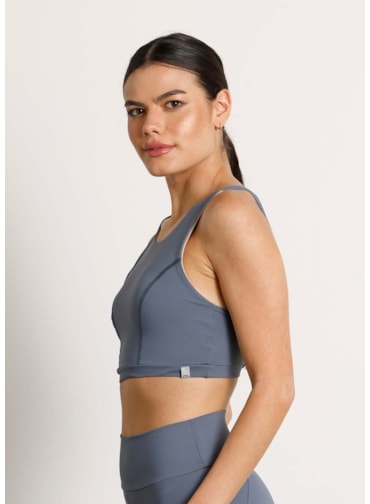 TOP CANELADO BOLSO JOG TX AZUL