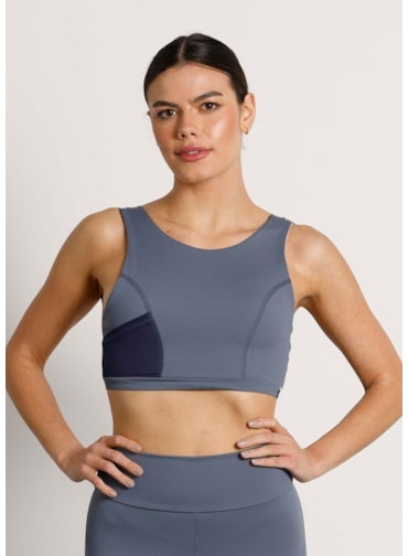 TOP CANELADO BOLSO JOG TX AZUL