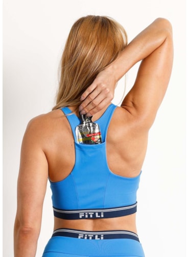 TOP COM BOLSO FAST AR AZUL