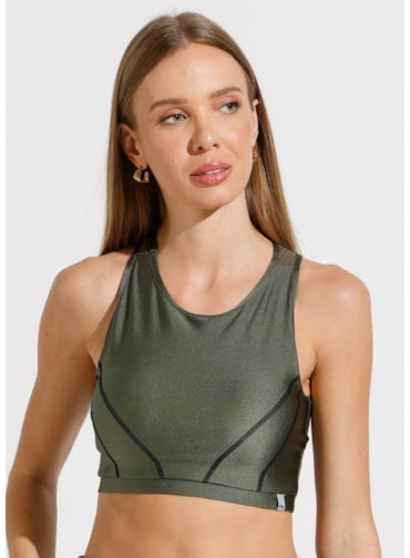 TOP CORAGEM VERDE METALICO