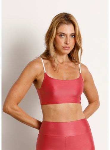 TOP DUPLA FACE HEAT ATK ROSA ESCURO / BRANCO